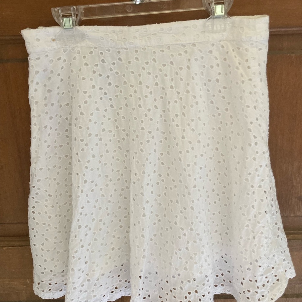 Hollister Cream Eyelet A-Line Skirt